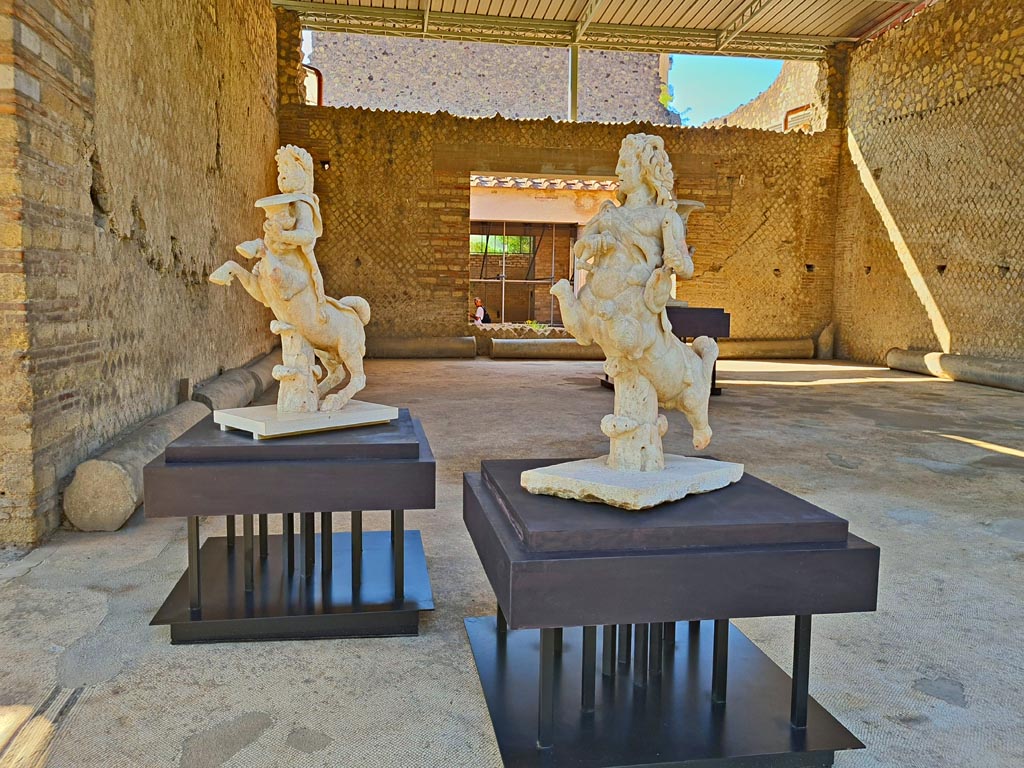 Oplontis Villa of Poppea, October 2023.
Room 21, looking towards the south wall from the east side. Photo courtesy of Giuseppe Ciaramella.