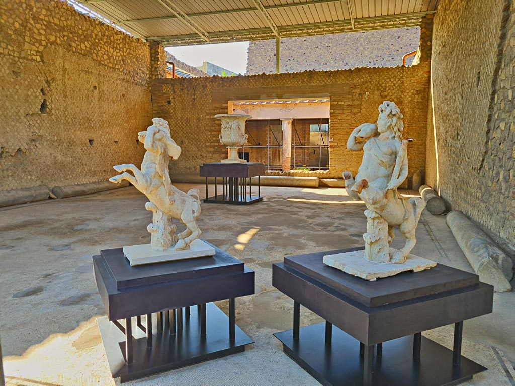 Oplontis Villa of Poppea, October 2023.
Room 21, looking towards the south wall from the west side. Photo courtesy of Giuseppe Ciaramella.