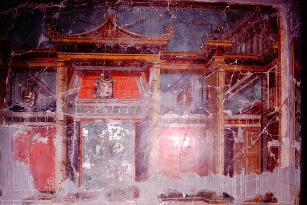 Oplontis, 1974. Room 23, west wall. Photo by Stanley A. Jashemski.
Source: The Wilhelmina and Stanley A. Jashemski archive in the University of Maryland Library, Special Collections (See collection page) and made available under the Creative Commons Attribution-Non Commercial License v.4. See Licence and use details. J74f0653