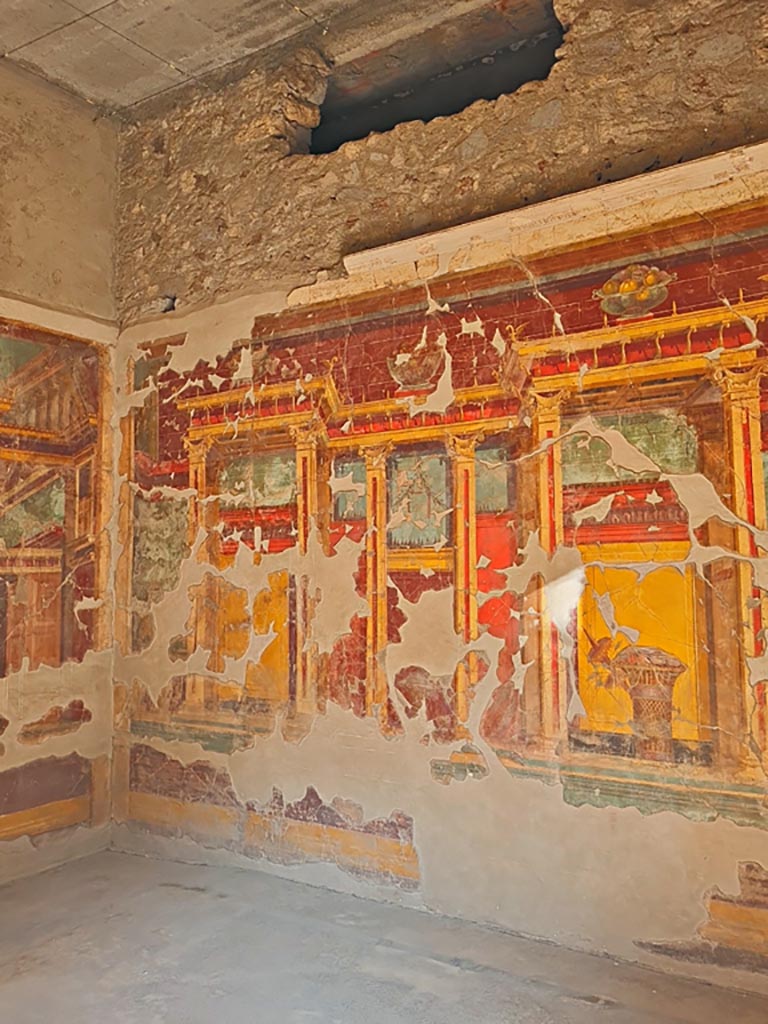 Oplontis Villa of Poppea, October 2023.
Room 23, looking towards north wall. Photo courtesy of Giuseppe Ciaramella.