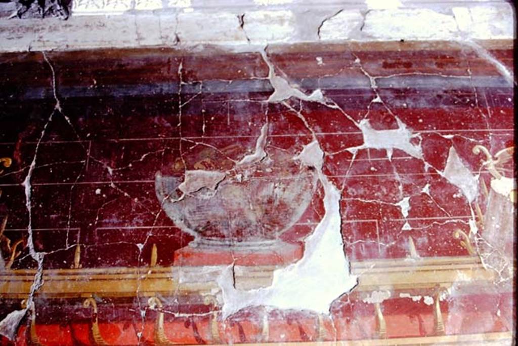 Oplontis, 1972 (or 1973). Room 23, still-life during restoration. Photo by Stanley A. Jashemski.
Source: The Wilhelmina and Stanley A. Jashemski archive in the University of Maryland Library, Special Collections (See collection page) and made available under the Creative Commons Attribution-Non Commercial License v.4. See Licence and use details. J72f0263