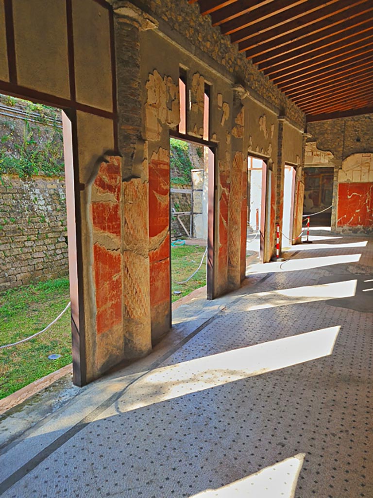 Oplontis Villa of Poppea, October 2023.
Room 24, portico looking west along south side. Photo courtesy of Giuseppe Ciaramella.
