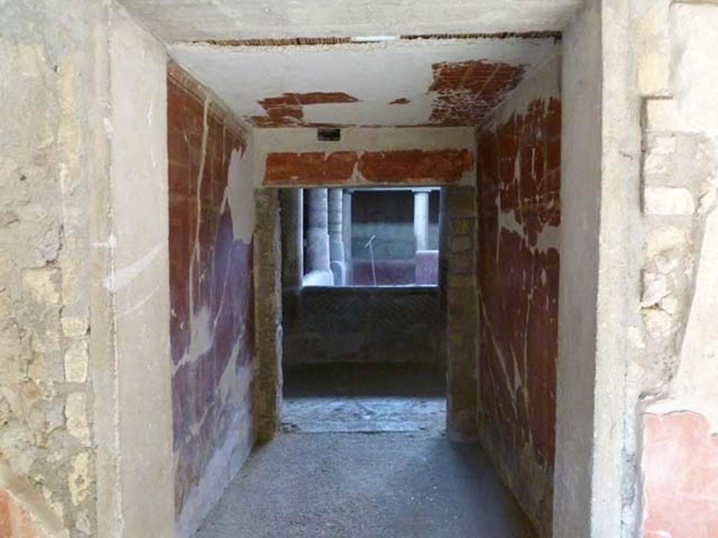 Oplontis, May 2011. Room 24, corridor 37 on north side of portico, leading through to Room 32, the rustic peristyle. Photo courtesy of Michael Binns.