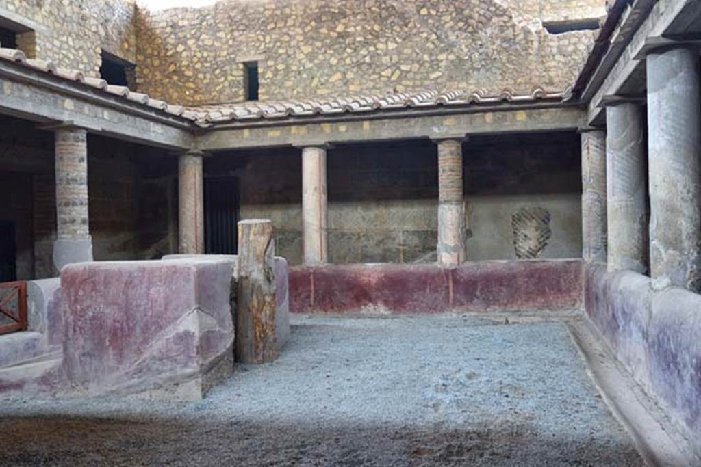 Oplontis Villa of Poppea, April 2018. Room 32, looking towards north wall and pluteus.
Photo courtesy of Ian Lycett-King. Use is subject to Creative Commons Attribution-NonCommercial License v.4 International.