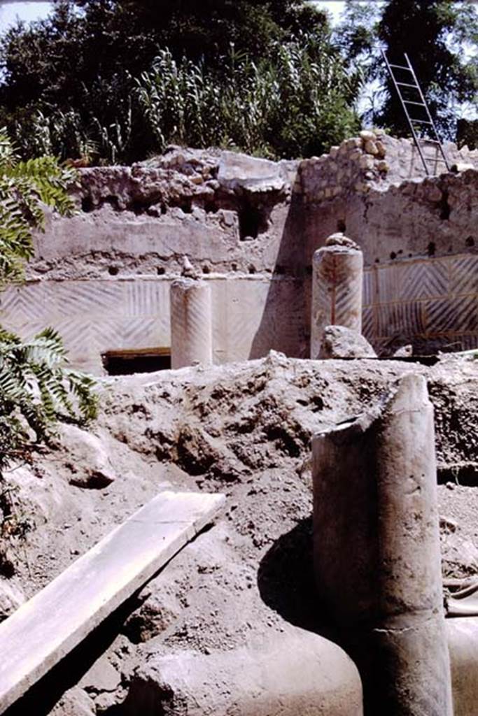 Oplontis, 1973. Rustic peristyle 32 (17) during excavation. Photo by Stanley A. Jashemski.
Source: The Wilhelmina and Stanley A. Jashemski archive in the University of Maryland Library, Special Collections (See collection page) and made available under the Creative Commons Attribution-Non Commercial License v.4. See Licence and use details. J73f0367