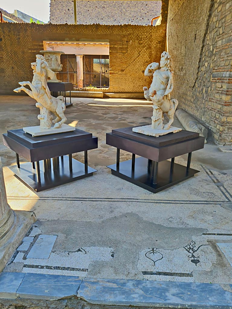 Oplontis Villa of Poppea, October 2023.
Portico 33, two of the Centaurs on display in room 21. Photo courtesy of Giuseppe Ciaramella.