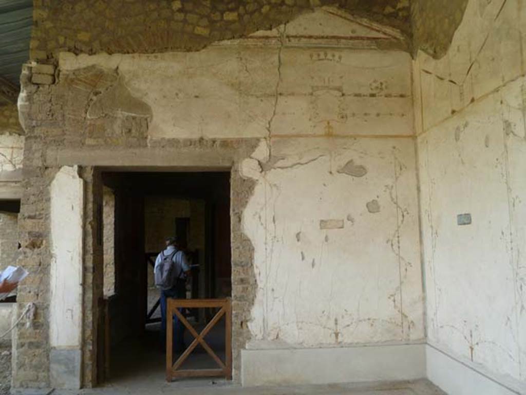 Oplontis, May 2011. Doorway into room 66, on south-west side of the swimming pool.
Looking towards the south wall of portico 60. Photo courtesy of Michael Binns.