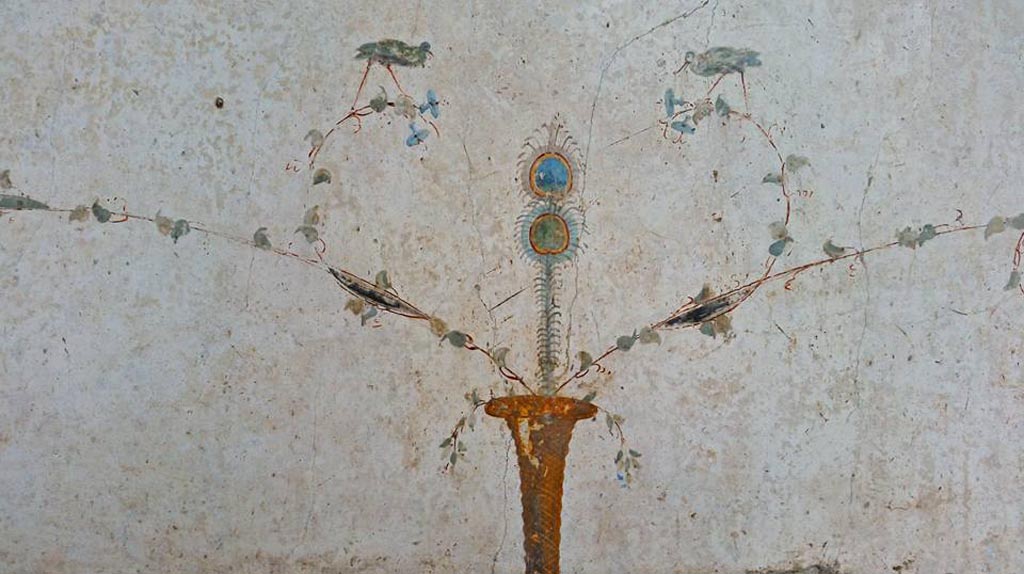 Oplontis Villa of Poppea, April 2016.
Area 60, detail from base of panel on west wall in south-west corner. Photo courtesy of Giuseppe Ciaramella.