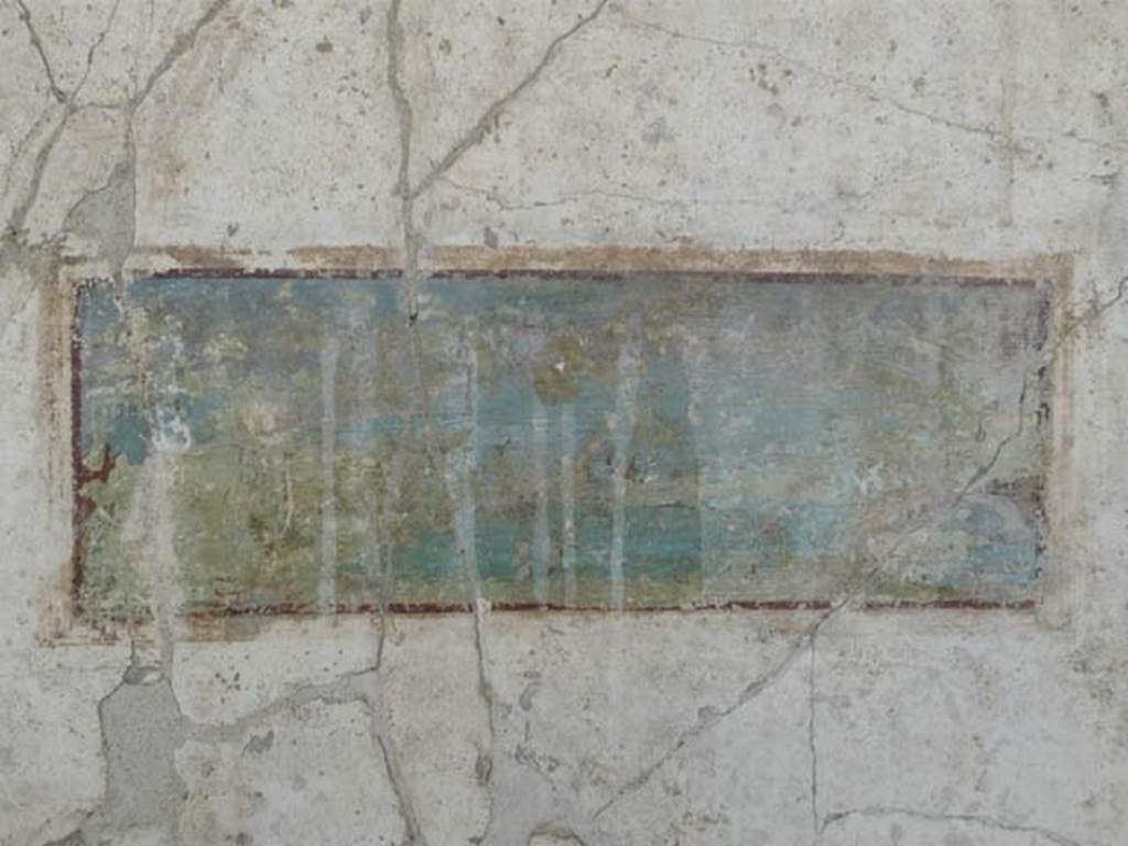 Oplontis Villa of Poppea, September 2015.
Area 60, west wall of portico, painted panel from between doorways to rooms 72 and 74.