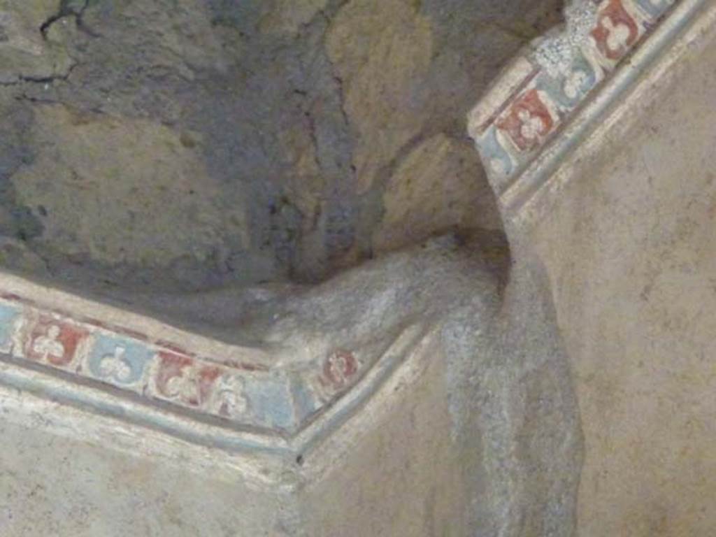 Oplontis Villa of Poppea, September 2011.
Area 64, decorative stucco in the upper north-west corner. Photo courtesy of Michael Binns.
