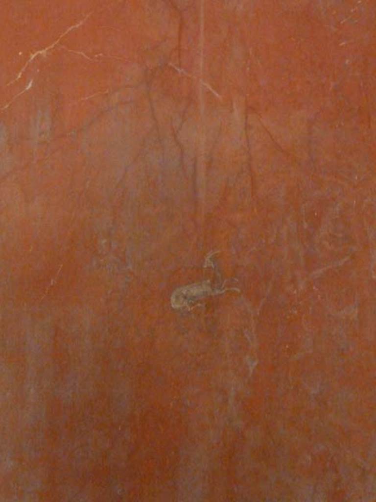 Oplontis, September 2015. Room 66, painted deer in centre of north panel on west wall.