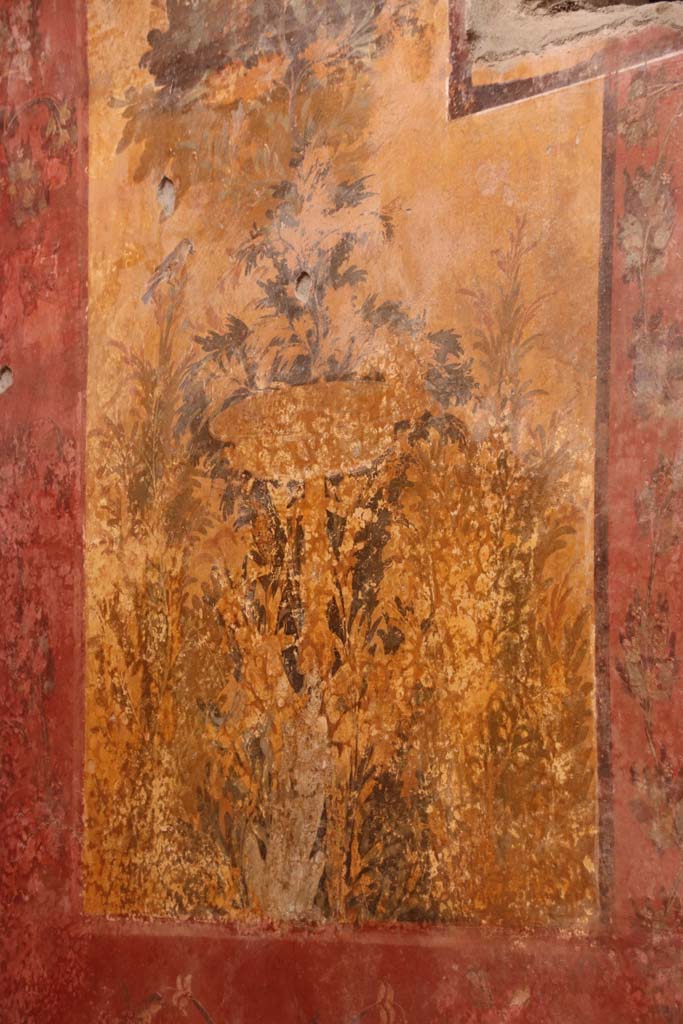 Oplontis Villa of Poppea, October 2020.
Room 68, painted decoration on west wall at south end. Photo courtesy of Klaus Heese.