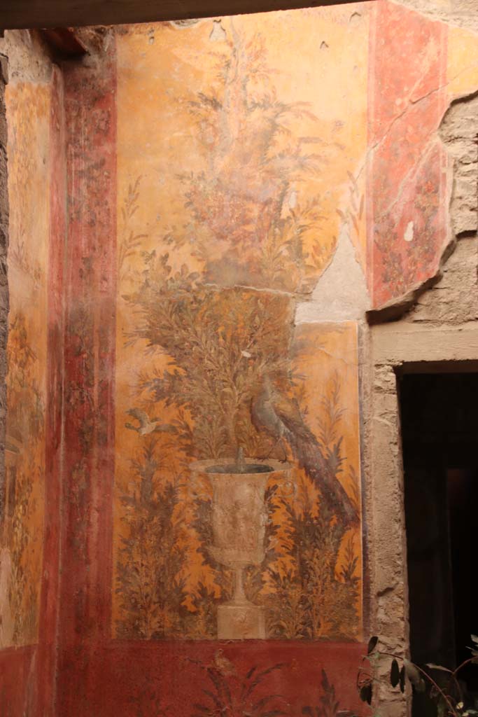 Oplontis Villa of Poppea, October 2020.
Room 70, looking towards north wall, and north-west corner. Photo courtesy of Klaus Heese.