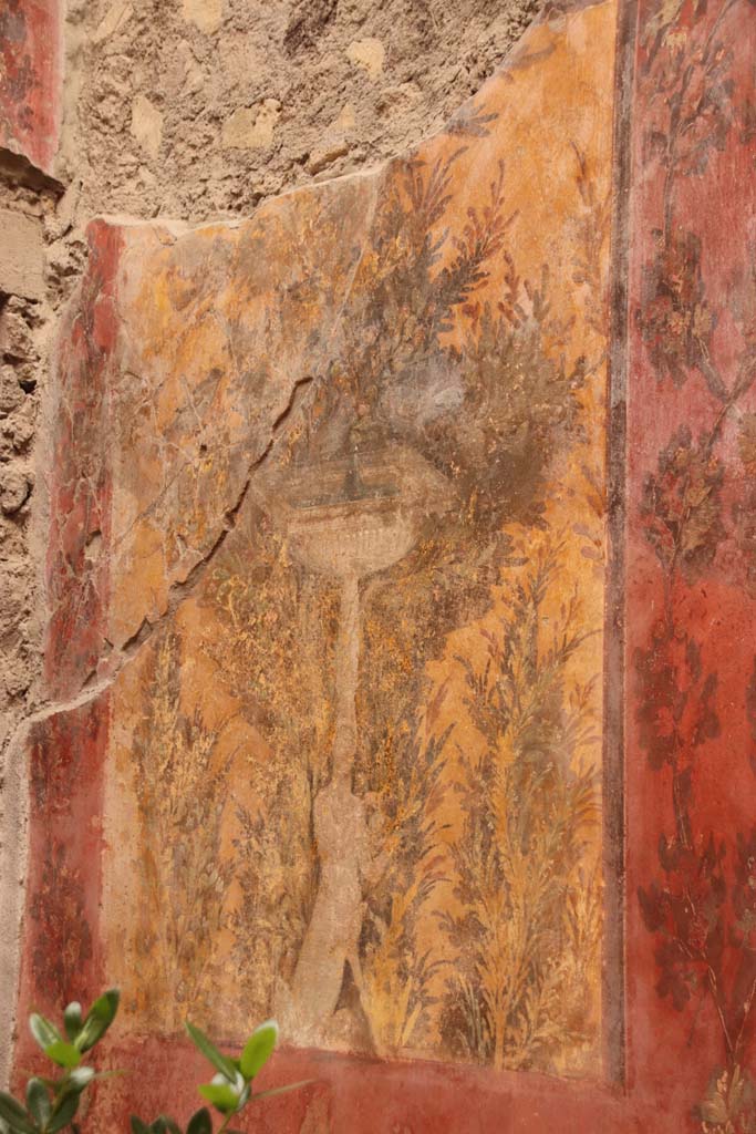 Oplontis Villa of Poppea, May 2010. Room 70, painted fountain from north end of east wall, looking south.
Photo courtesy of Klaus Heese.
