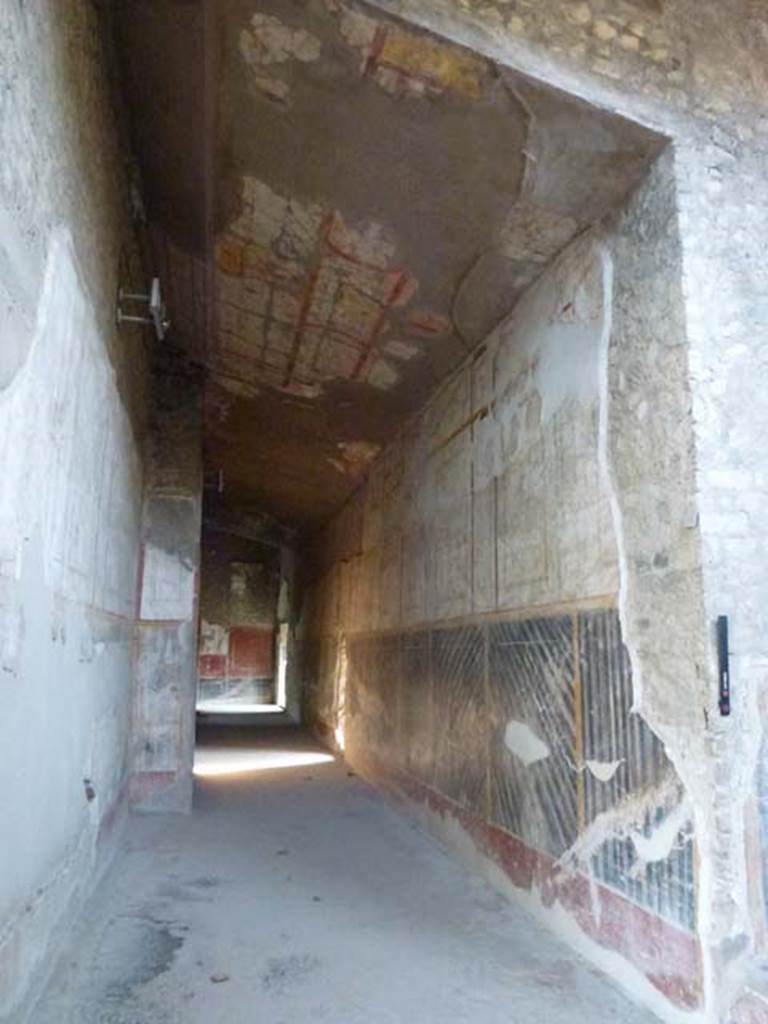 Oplontis, September 2011. Corridor 76, ceiling, looking south along west wall.
Photo courtesy of Michael Binns.