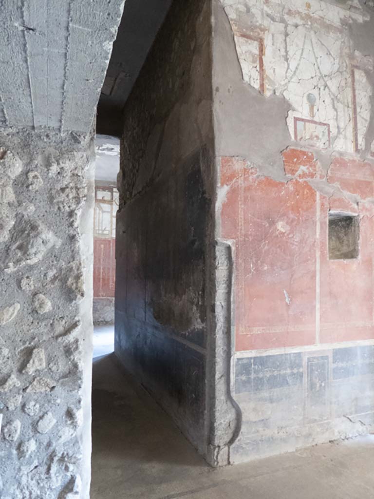 Oplontis Villa of Poppea, September 2017. Corridor 77, looking north from room 79 along east wall towards room 66 at rear.
Foto Annette Haug, ERC Grant 681269 DÉCOR.