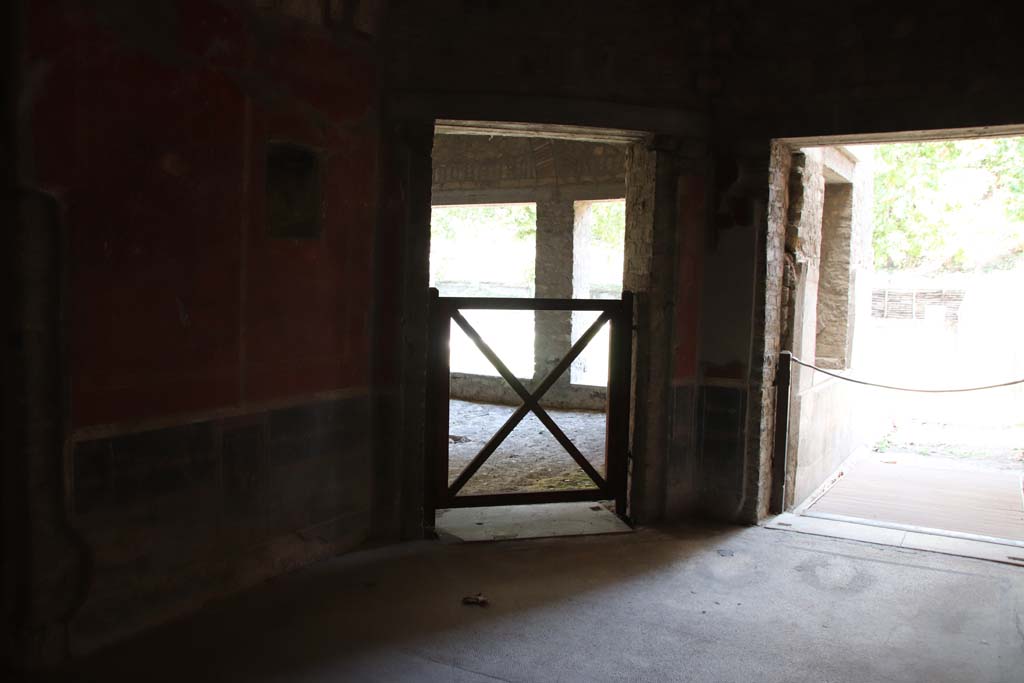 Oplontis Villa of Poppea, September 2021.
Room 79, doorway into room 78, in centre, and to room 85, on right. Photo courtesy of Klaus Heese.