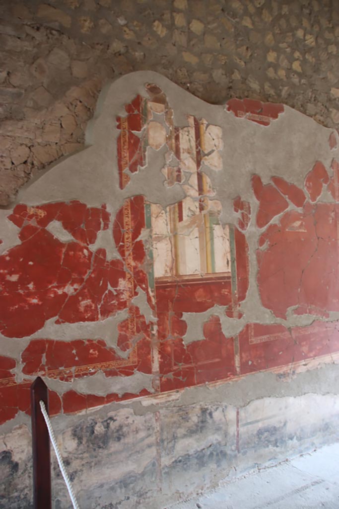 Oplontis Villa of Poppea, October 2022.
Room 81, painted panel from west end of north wall. Photo courtesy of Klaus Heese.