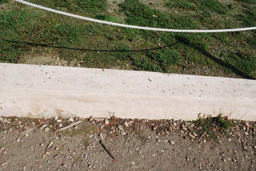 Oplontis Villa of Poppea, September 2009. Room 92, looking north from 85 detailing section of boundary delineation feature.
Photo courtesy of Drew Baker - from the King's College London, Villa of Oplontis Archive.