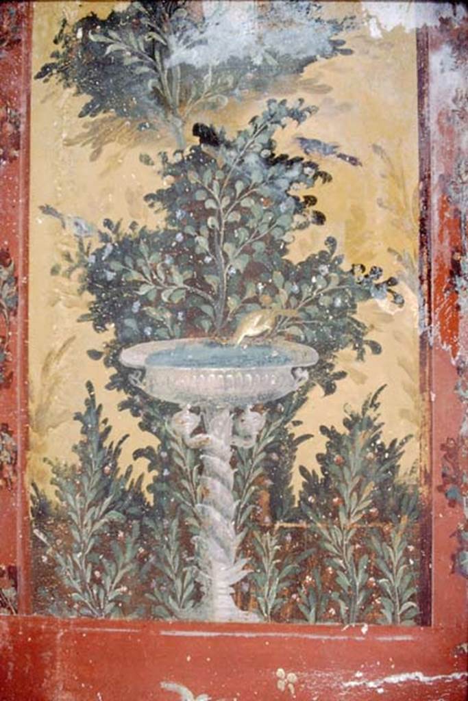 Oplontis. 1983 or 1984. Room 87, panel on north end of east wall.
Source: The Wilhelmina and Stanley A. Jashemski archive in the University of Maryland Library, Special Collections (See collection page) and made available under the Creative Commons Attribution-Non Commercial License v.4. See Licence and use details. Oplo0061
