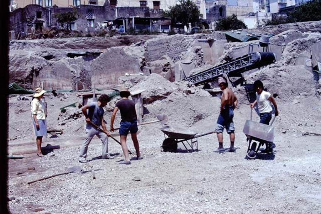 Oplontis Villa of Poppea, 1975 or 1974. Looking north-east across area 59, south-east peristyle. Photo by Stanley A. Jashemski.
Source: The Wilhelmina and Stanley A. Jashemski archive in the University of Maryland Library, Special Collections (See collection page) and made available under the Creative Commons Attribution-Non Commercial License v.4. See Licence and use details. J74f0882