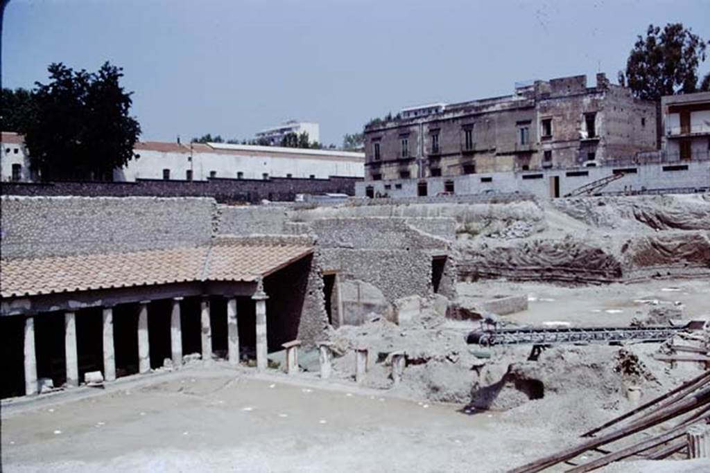 Oplontis, 1975. Looking north-west across area 59, the south-east peristyle. Photo by Stanley A. Jashemski.
Source: The Wilhelmina and Stanley A. Jashemski archive in the University of Maryland Library, Special Collections (See collection page) and made available under the Creative Commons Attribution-Non Commercial License v.4. See Licence and use details. J75f0473