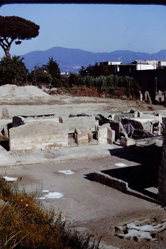 Oplontis, 1975. Looking south-east from north garden towards east side of villa. Photo by Stanley A. Jashemski.
Source: The Wilhelmina and Stanley A. Jashemski archive in the University of Maryland Library, Special Collections (See collection page) and made available under the Creative Commons Attribution-Non Commercial License v.4. See Licence and use details. J75f0439