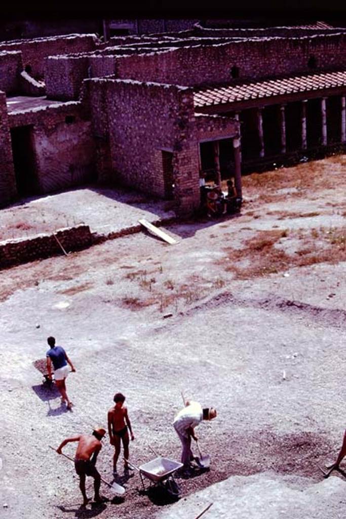 Oplontis, 1977. Looking south-west across east end of north garden. Photo by Stanley A. Jashemski.
Source: The Wilhelmina and Stanley A. Jashemski archive in the University of Maryland Library, Special Collections (See collection page) and made available under the Creative Commons Attribution-Non Commercial License v.4. See Licence and use details. J77f0122
