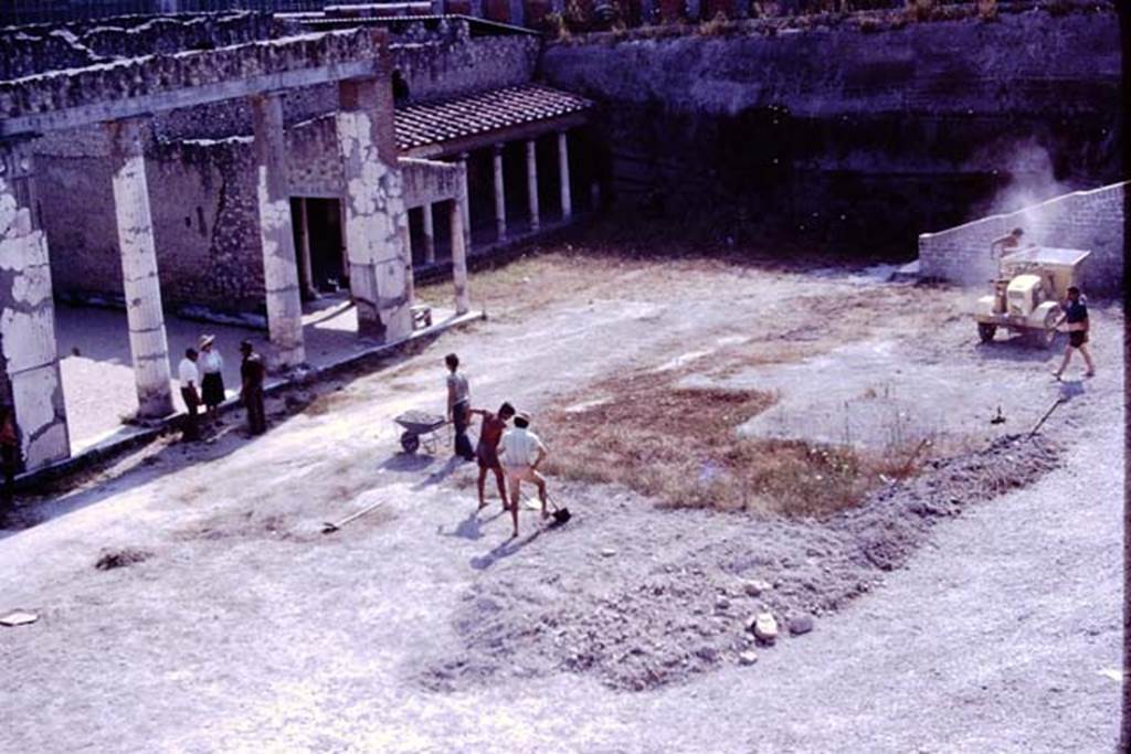 Oplontis, 1977. Looking towards room 21, towards the south-west end of north garden. Photo by Stanley A. Jashemski.
Source: The Wilhelmina and Stanley A. Jashemski archive in the University of Maryland Library, Special Collections (See collection page) and made available under the Creative Commons Attribution-Non Commercial License v.4. See Licence and use details. J77f0154