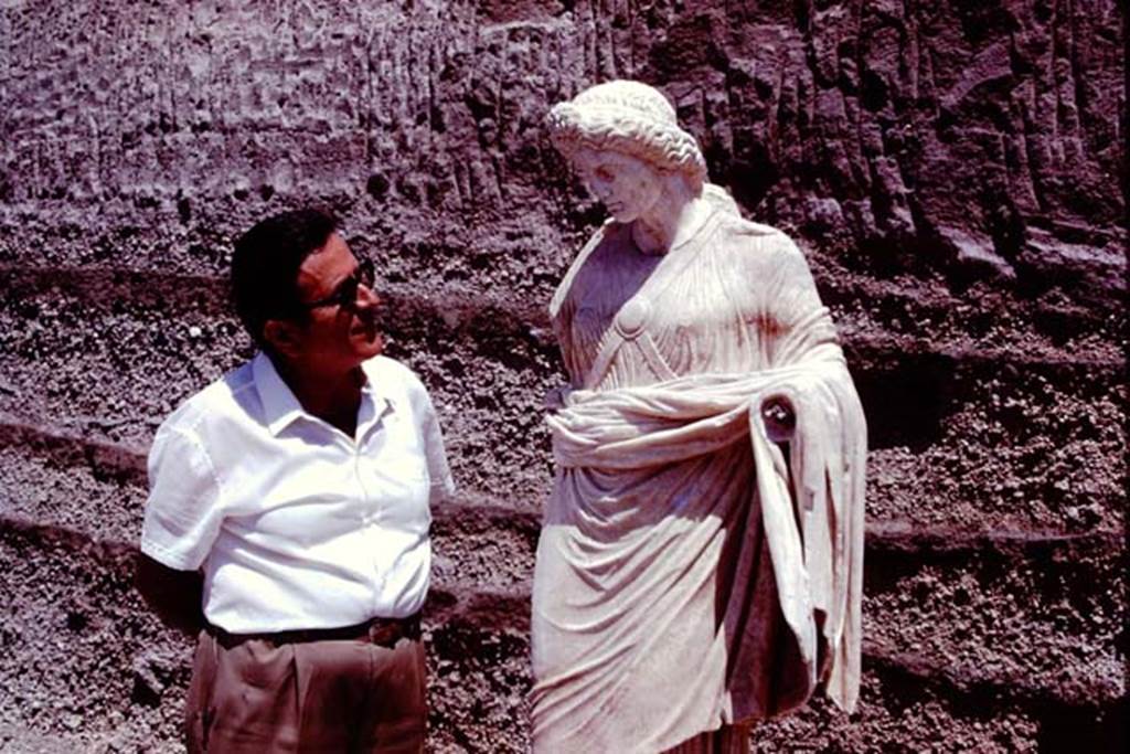 Oplontis Villa of Poppea, 1978. Statue of Nike (Victory) in position on its base.
Photo by Stanley A. Jashemski.
Source: The Wilhelmina and Stanley A. Jashemski archive in the University of Maryland Library, Special Collections (See collection page) and made available under the Creative Commons Attribution-Non Commercial License v.4. See Licence and use details.
J78f0073
SAP inventory number 72798.