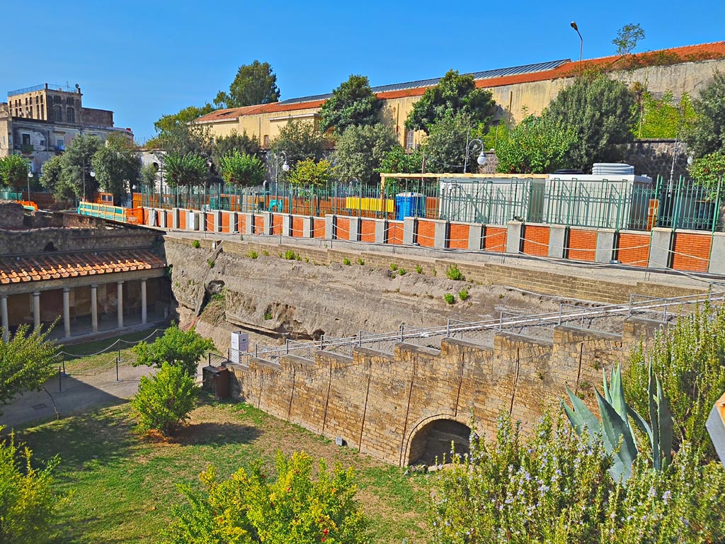 Oplontis Villa of Poppea, October 2023. Entrance steps down to Villa. Photo courtesy of Giuseppe Ciaramella.