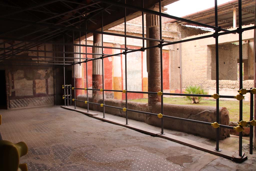 Oplontis Villa of Poppea, October 2020. Room 4, looking north-west towards courtyard garden, room 20. Photo courtesy of Klaus Heese.