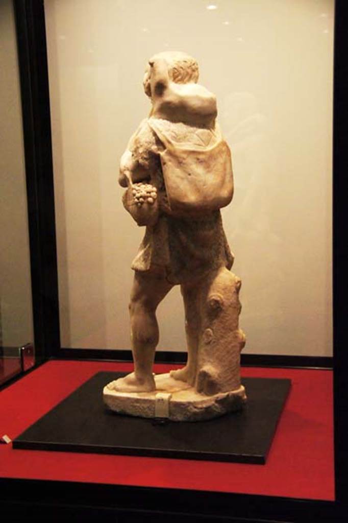 Stabiae, Villa del Pastore. Garden. Rear of statue of shepherd showing tree stump.
Photo courtesy of Margaret Hicks.