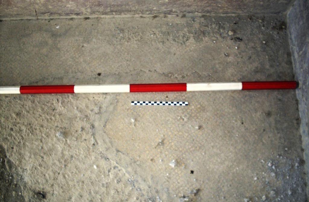Stabiae Secondo Complesso ambiente 9. 2015. Room 9, north-west corner.
Photo courtesy of Carmela Ariano, Varano, Secondo Complesso, ambiente di soggiorno 9, tessellato monocromo, in TESS – scheda 18027.
http://tess.beniculturali.unipd.it/web/scheda/?recid=18027
Use: CC BY-NC-SA 2.5
Pisapia describes this floor as number 111.
See Pisapia, M. S. 1989, in Mosaici antichi in Italia, Regione prima. Stabia, Roma, (p. 56).