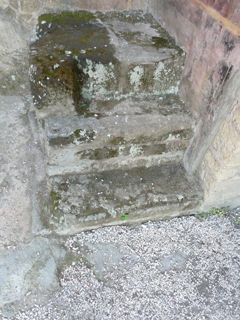 Stabiae, Villa Arianna, September 2015. Room G, steps.