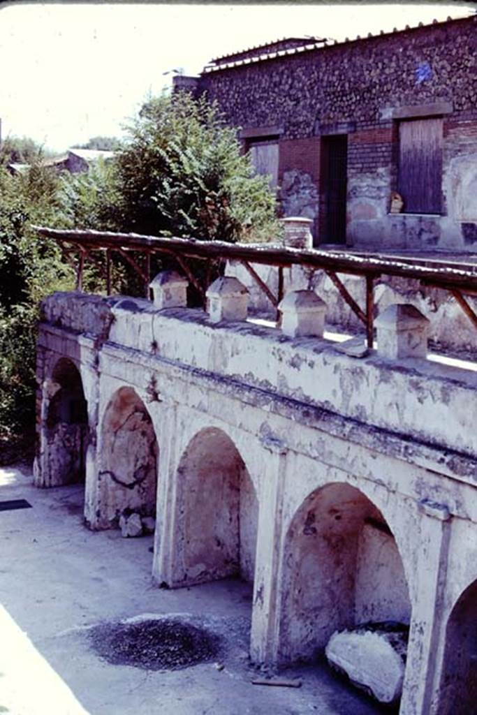 Villa Arianna, 1976. Terrace C looking east towards arched wall with terrace B. Photo by Stanley A. Jashemski.
Source: The Wilhelmina and Stanley A. Jashemski archive in the University of Maryland Library, Special Collections (See collection page) and made available under the Creative Commons Attribution-Non Commercial License v.4. See Licence and use details.
J76f0514