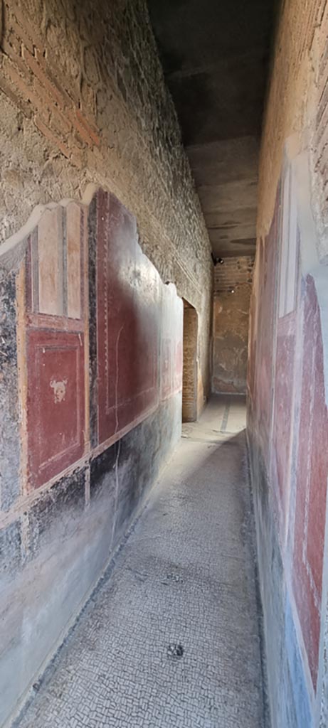 Stabiae, Villa Arianna, December 2023.
Corridor 8, looking south. Photo courtesy of Miriam Colomer.