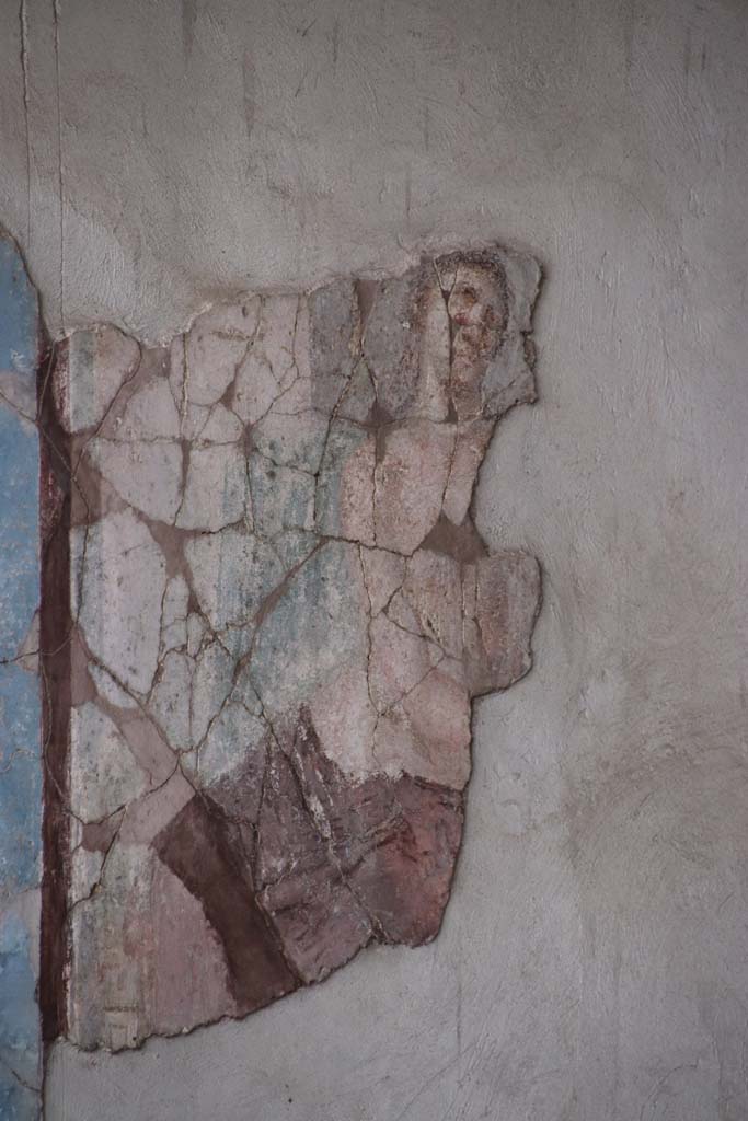 Stabiae, Villa Arianna, September 2021.
Room 3, detail from painting on east wall. Photo courtesy of Klaus Heese.