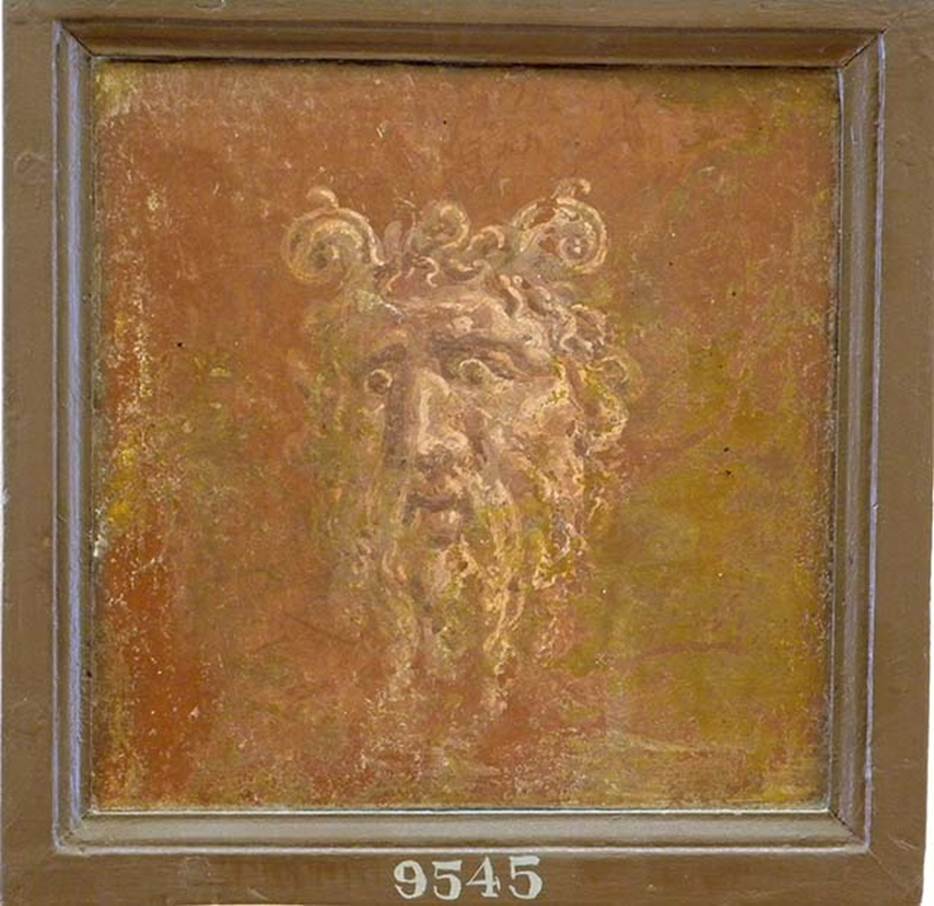 Stabiae, Villa Arianna, found 5th April 1760. Ante camera to room 3, painting of Zeus Ammon.
Now in Naples Archaeological Museum. Inventory number 9545.
See Pagano, M. and Prisciandaro, R., 2006. Studio sulle provenienze degli oggetti rinvenuti negli scavi borbonici del regno di Napoli. Naples: Nicola Longobardi, p. 245.
See Sampaolo V. and Bragantini I., Eds, 2009. La Pittura Pompeiana. Electa: Verona, p. 450.