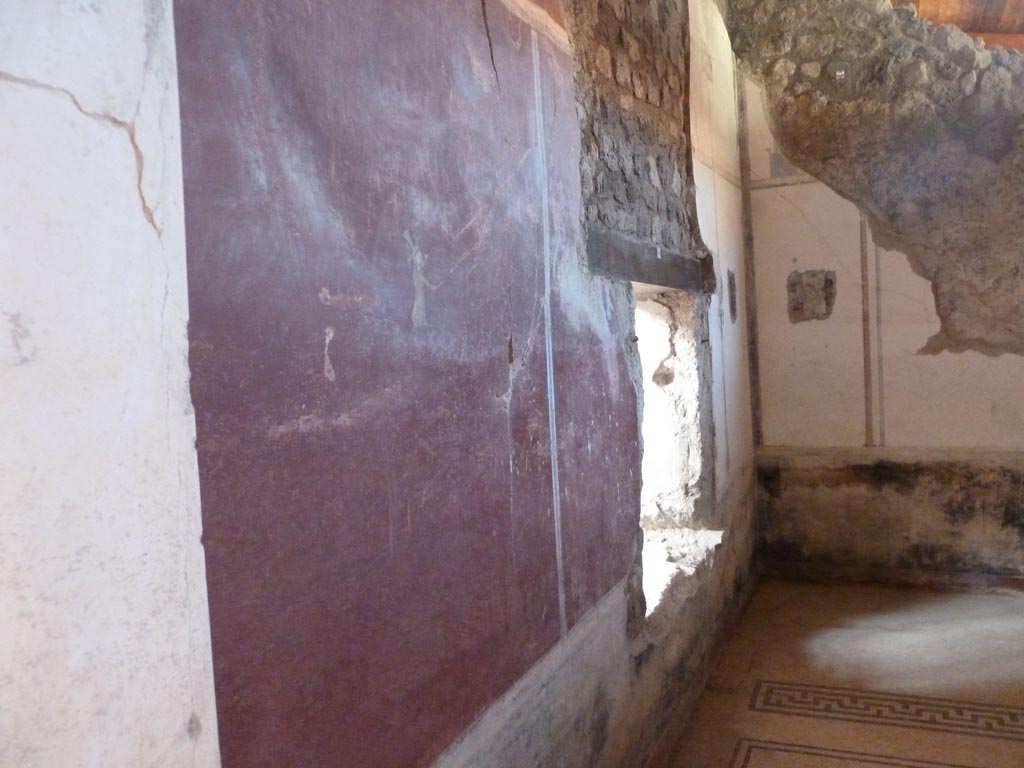 Stabiae, Villa Arianna, September 2015. W.28, looking north along west wall.