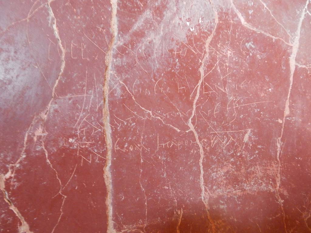 Stabiae, Villa Arianna, June 2019. W.28, graffiti on south wall. Photo courtesy of Buzz Ferebee.