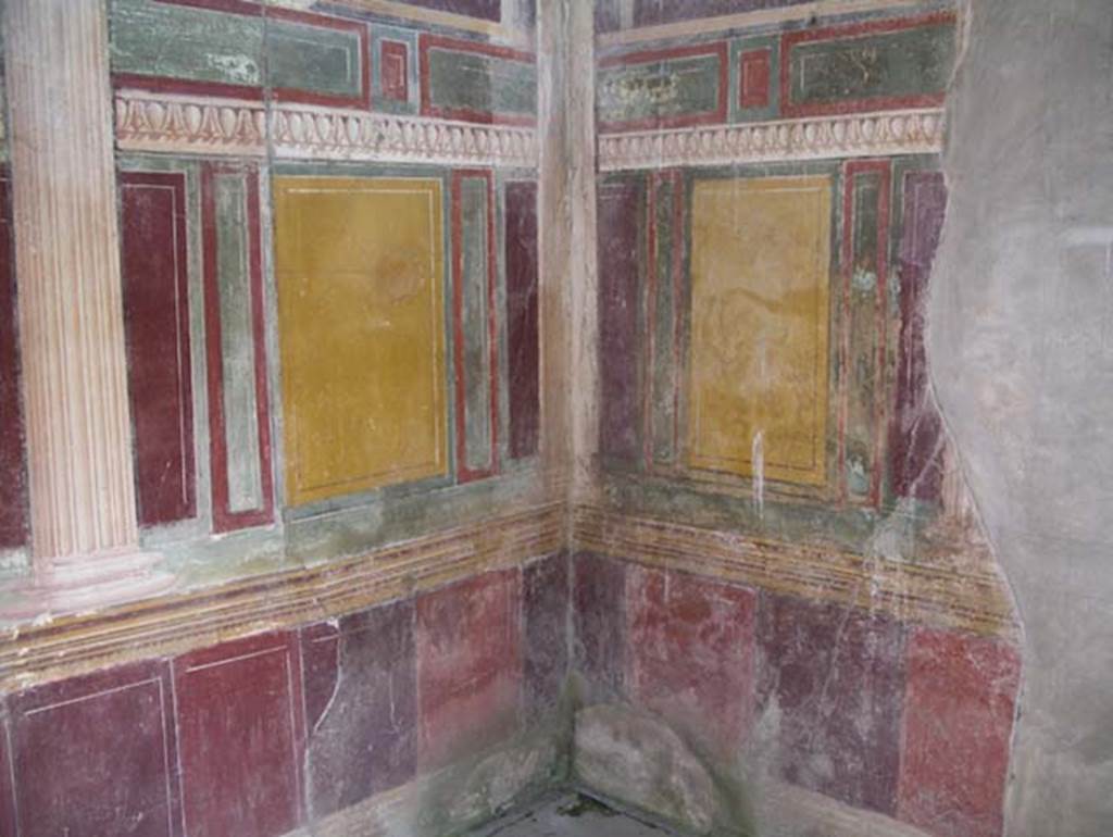Villa Arianna, April 2005. Room 45, painted decoration from the north-east corner.
Photo courtesy of Michael Binns.
