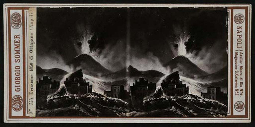 Vesuvius Eruption 1850 from Ottaviano. Giorgio Sommer n. 754.