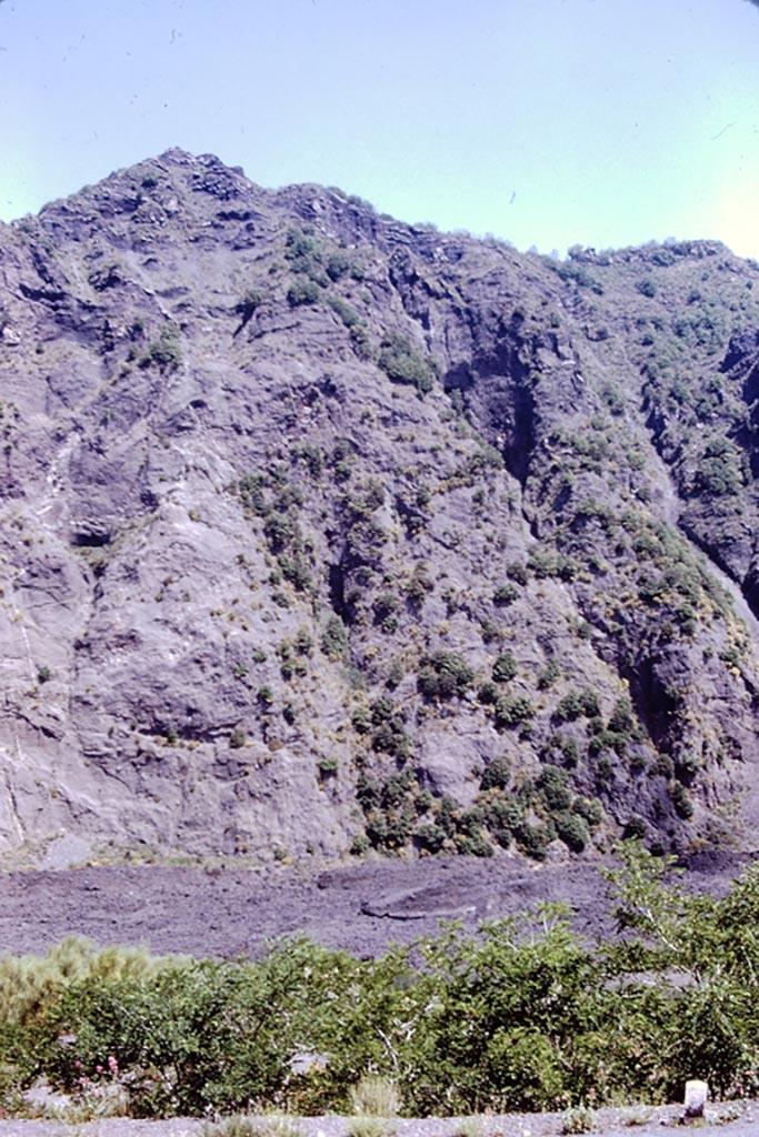 Vesuvius, 1972. Lava outcrop. Photo by Stanley A. Jashemski.
Source: The Wilhelmina and Stanley A. Jashemski archive in the University of Maryland Library, Special Collections (See collection page) and made available under the Creative Commons Attribution-Non-commercial License v.4. See Licence and use details.
J72f0041