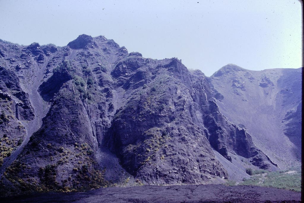 Vesuvius, 1972. Lava. Photo by Stanley A. Jashemski.
Source: The Wilhelmina and Stanley A. Jashemski archive in the University of Maryland Library, Special Collections (See collection page) and made available under the Creative Commons Attribution-Non-commercial License v.4. See Licence and use details.
J72f0046