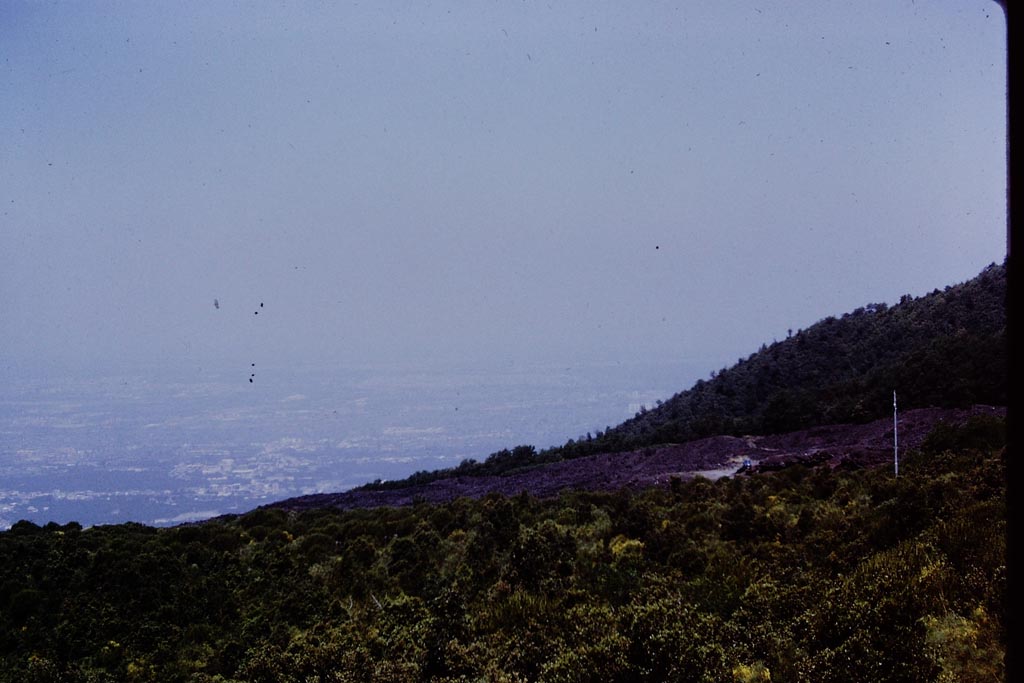Vesuvius, 1972. View across to plain below. Photo by Stanley A. Jashemski.
Source: The Wilhelmina and Stanley A. Jashemski archive in the University of Maryland Library, Special Collections (See collection page) and made available under the Creative Commons Attribution-Non-commercial License v.4. See Licence and use details.
J72f0047