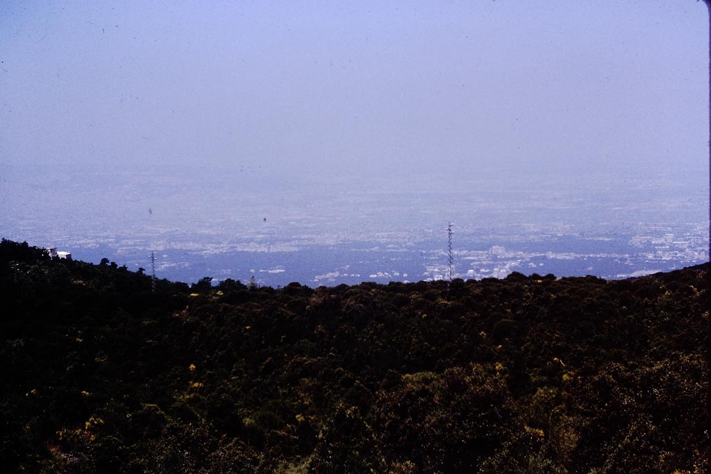 Vesuvius, 1972. View from slopes. Photo by Stanley A. Jashemski.
Source: The Wilhelmina and Stanley A. Jashemski archive in the University of Maryland Library, Special Collections (See collection page) and made available under the Creative Commons Attribution-Non-commercial License v.4. See Licence and use details.
J72f0051