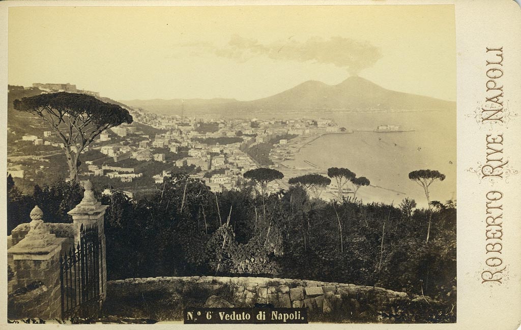 Bay of Naples and Vesuvius, one of the most famous and well-used photos of the area.
Photo/postcard by Roberto Rive. Photo courtesy of Rick Bauer.