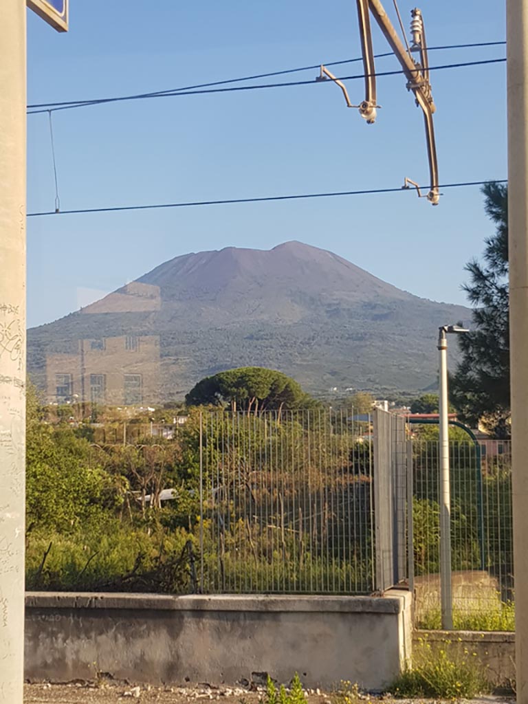 Pompeii. October 2022.
Looking towards Vesuvius from Pompeii train station. Photo courtesy of Klaus Heese