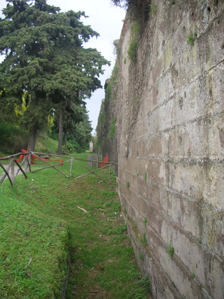 Walls on north side of Pompeii. May 2010.
Looking east from near west end near Herculaneum Gate. Photo courtesy of Ivo van der Graaff.